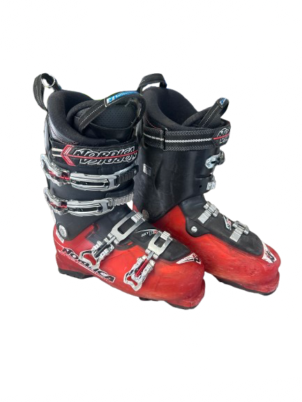Vist Large View of Product Image Which is Used Nordica N3R NXT Mens DH Ski Boot Black And Red 265 MP - M08.5 - W09.5