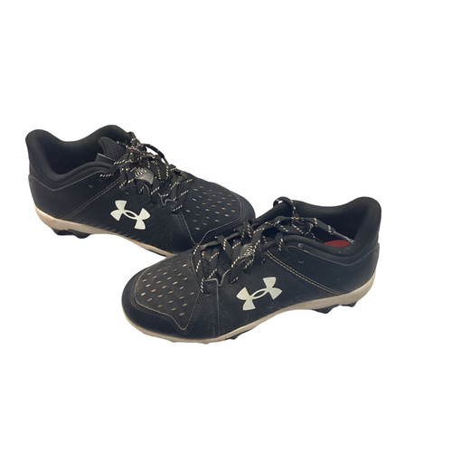 Vist Large View of Product Image Which is Used Under Armour LEADOFF BB CLEATS SIZE 3 BB/SB Cleats Black Junior 03