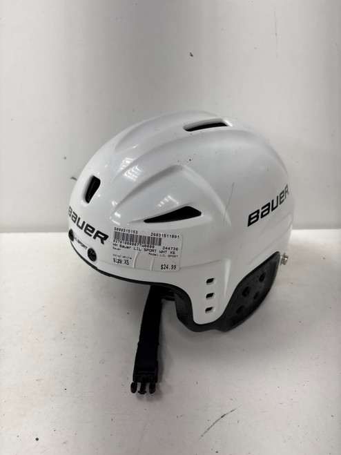 Vist Large View of Product Image Which is Used Bauer LIL SPORT Hockey Helmet Only White XS