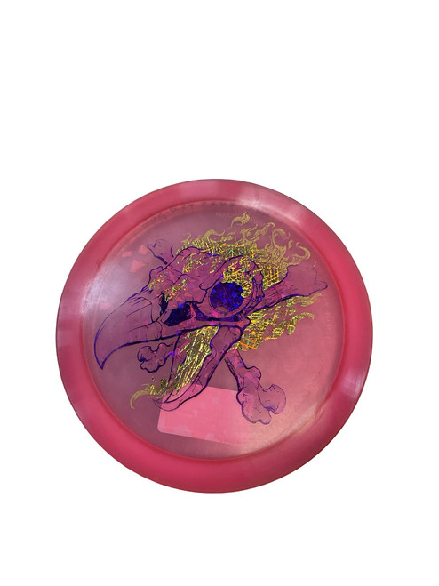 Vist Large View of Product Image Which is Used Innova CHAMP FIREBIRD BIRD SKULL Disc Golf Driver Pink 174g
