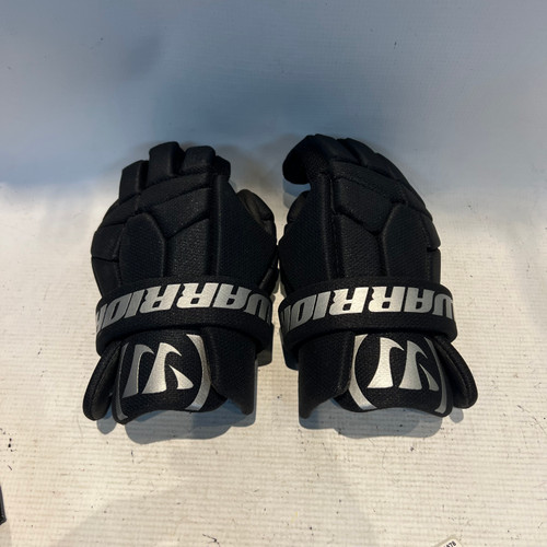 Vist Large View of Product Image Which is Used Warrior BURN NEXT Lacrosse Gloves Junior Black 12"