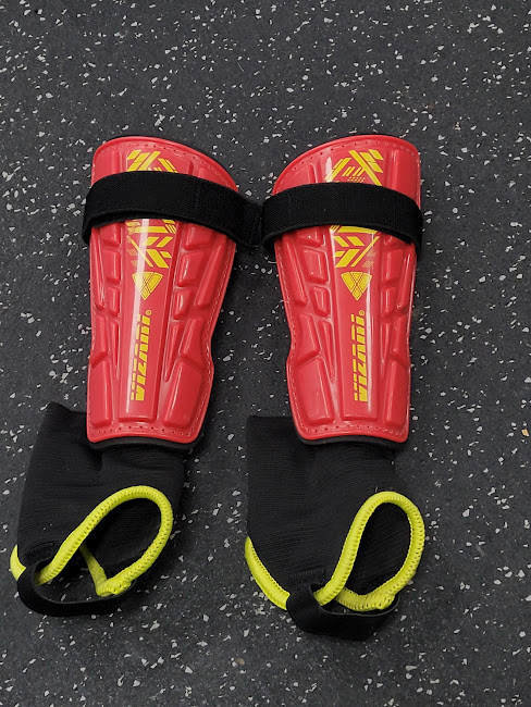 Vist Large View of Product Image Which is Used Vizari Soccer Shin Guards Junior Red Junior