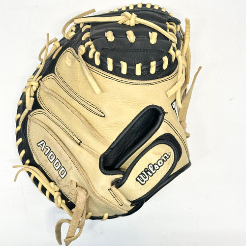 Vist Large View of Product Image Which is Used Wilson A1000 BB/SB Catchers RH Throw Black And Natural 33"