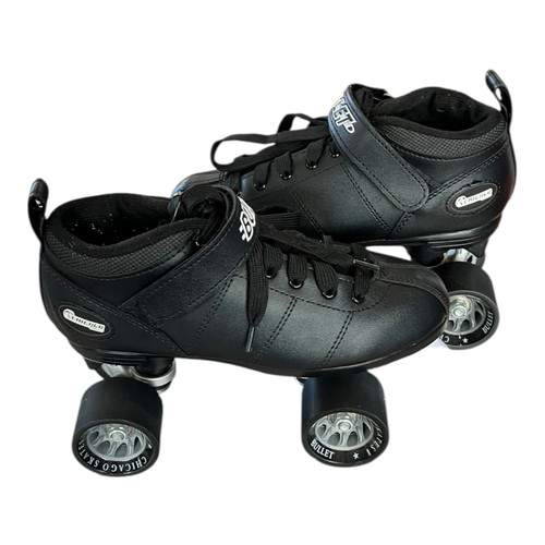 Vist Large View of Product Image Which is Used Chicago BULLET Senior Roller Quad Skates (Missing Brake) Black Senior 6