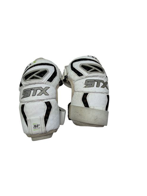 Vist Large View of Product Image Which is Used STX CELL V Lacrosse Arm Pads/Guards White MD