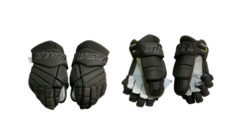 Vist Large View of Product Image Which is Used WinnWell AMP PRO GLOVES Senior Gloves Black 14"