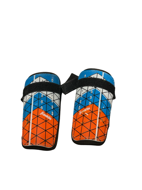 Vist Large View of Product Image Which is Used Franklin Soccer Shin Guards Youth Orange Youth