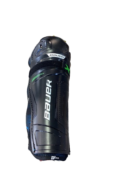 Vist Large View of Product Image Which is Used Bauer SUPREME Junior Shin Guards Black 10"