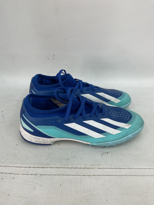 Vist Large View of Product Image Which is Used Adidas Soccer Cleats Royal Blue Junior 02.5