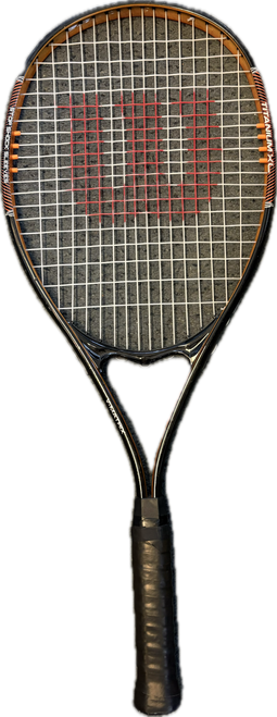 Vist Large View of Product Image Which is Used Wilson V-MATRIX Adult Tennis Racquet Black 4 3/8"