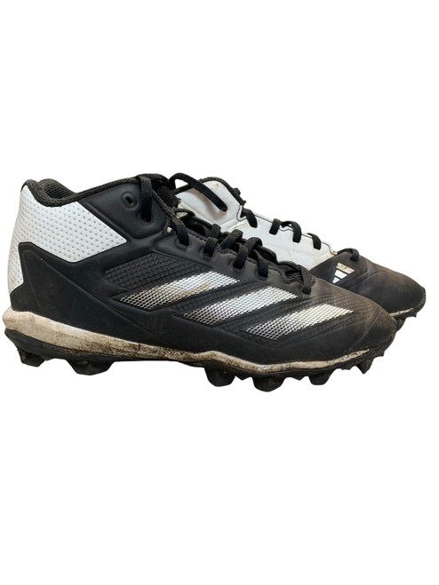 Vist Large View of Product Image Which is Used Adidas ADIZERO SZ 6 BLK/WHT BB/SB Cleats Black Senior 6