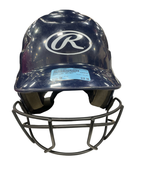 Vist Large View of Product Image Which is Used Rawlings HELMET Batting Helmet w/Mask Navy Blue SM
