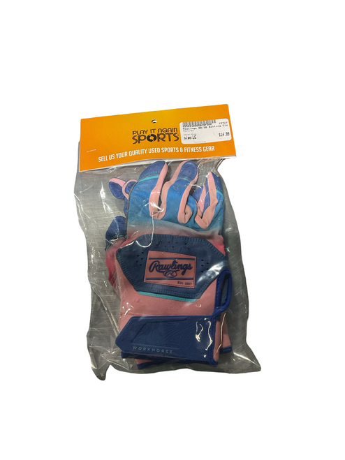 Vist Large View of Product Image Which is Used Rawlings BB/SB Batting Gloves Pink LG