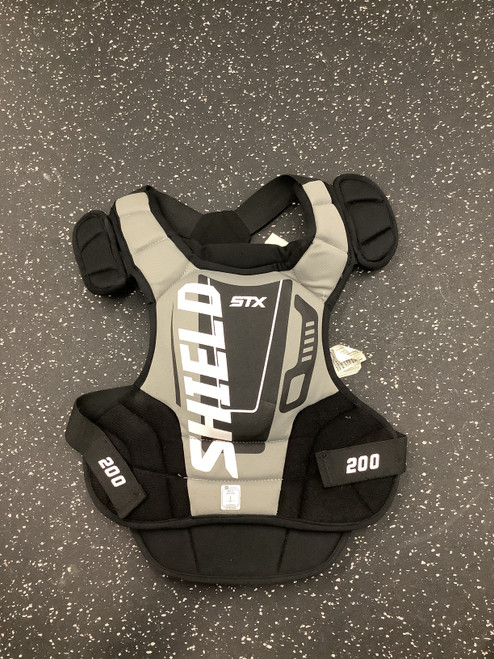 Vist Large View of Product Image Which is Used STX SHIELD 200 LAX Goalie Chest M Grey SM