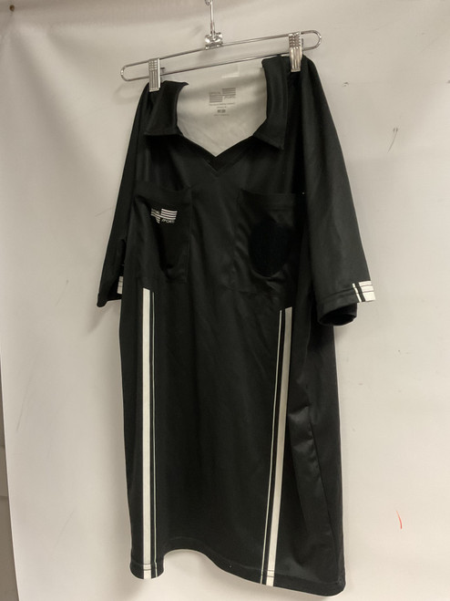 Vist Large View of Product Image Which is Used Official Sports USSF ECONOMY REF SHIRT Soccer Top Adt Black SM