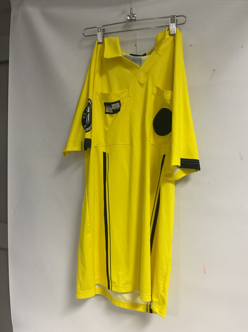 Vist Large View of Product Image Which is Used Official Sports USSF ECONOMY REF SHIRT Soccer Top Adt Yellow SM