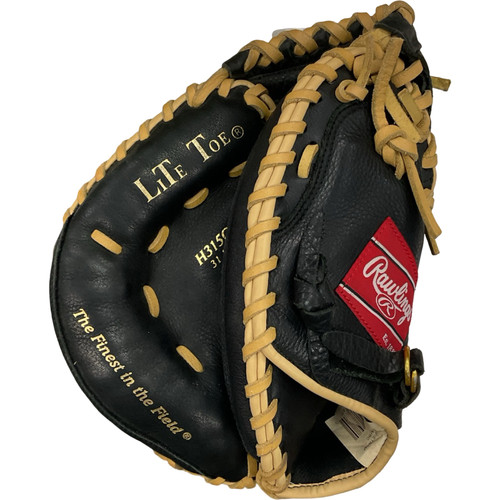 Vist Large View of Product Image Which is Used Rawlings H315CMBC BB/SB Catchers LH Throw Black 31 1/2"