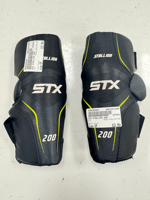 Vist Large View of Product Image Which is Used STX STALLION 200 Lacrosse Arm Pads/Guards Black SM