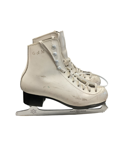Vist Large View of Product Image Which is Used GAM FIGURE SKATE SZ 2.5 Girls Figure Skate White Junior 02.5