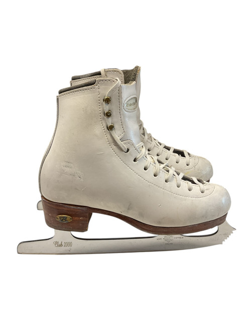 Vist Large View of Product Image Which is Used Riedell FIGURE SKATE SZ 4 WomensFigure Skate White Senior 4