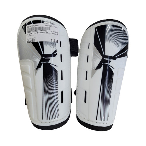 Vist Large View of Product Image Which is Used Franklin Soccer Shin Guards Adult White SM