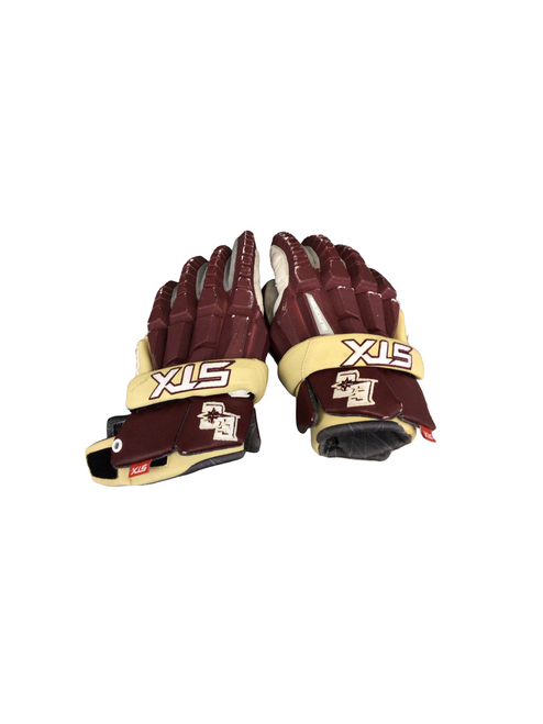 Vist Large View of Product Image Which is Used STX DFLKT Lacrosse Gloves Mens Red LG
