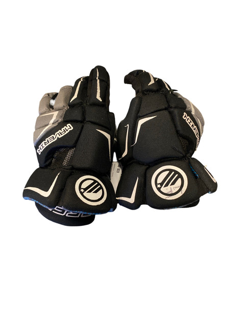 Vist Large View of Product Image Which is Used Maverik CHARGER Lacrosse Gloves Junior Black SM