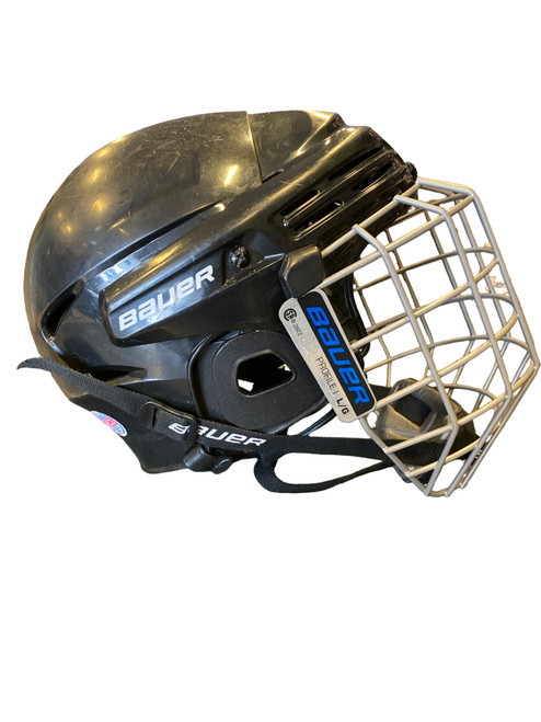 Vist Large View of Product Image Which is Used Bauer BHH2100L Helmet Cage Combo Black LG