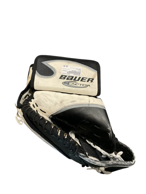Vist Large View of Product Image Which is Used Bauer REACTOR Junior Goalie Catcher Black And White
