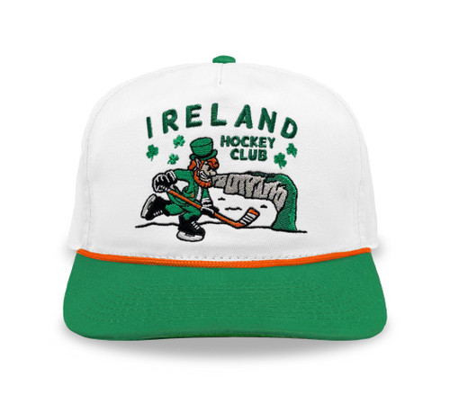 Vist Large View of Product Image Which is New Celly Hockey Ireland Hockey Club Snapback: White/Green