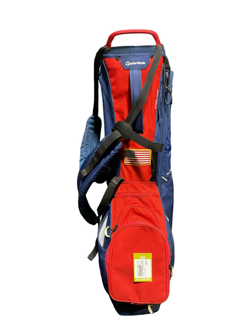 Vist Large View of Product Image Which is Used Taylormade RED/WHT/BLUE GOLF BAG Mens Stand Bag White/Red/Navy