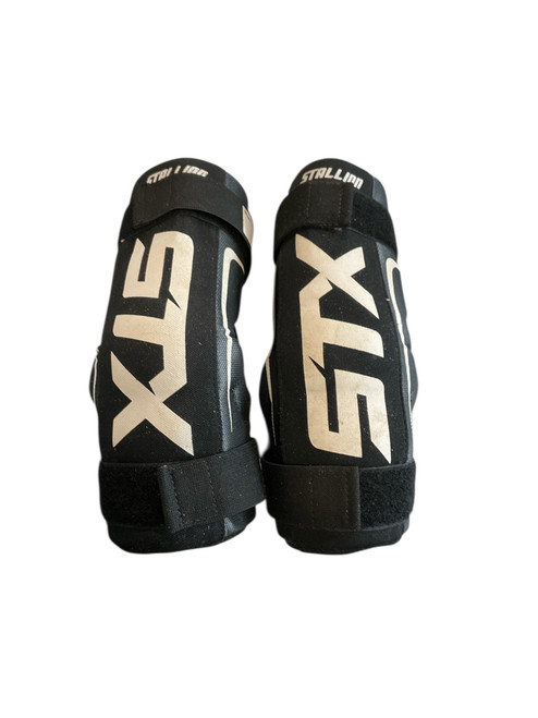 Vist Large View of Product Image Which is Used STX STALLION 50 Lacrosse Arm Pads/Guards Black LG