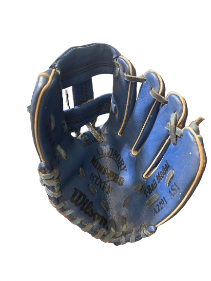 Vist Large View of Product Image Which is Used Wilson ADVISORY MINI PRO 9IN RHT BB/SB Glove T-ball Royal Blue 9"