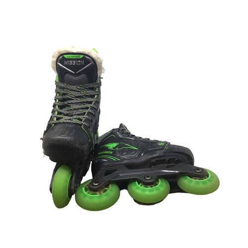 Vist Large View of Product Image Which is Used Mission LIL RIPPER Roller Hockey Skates Adjustable Sz Y7 - Y10