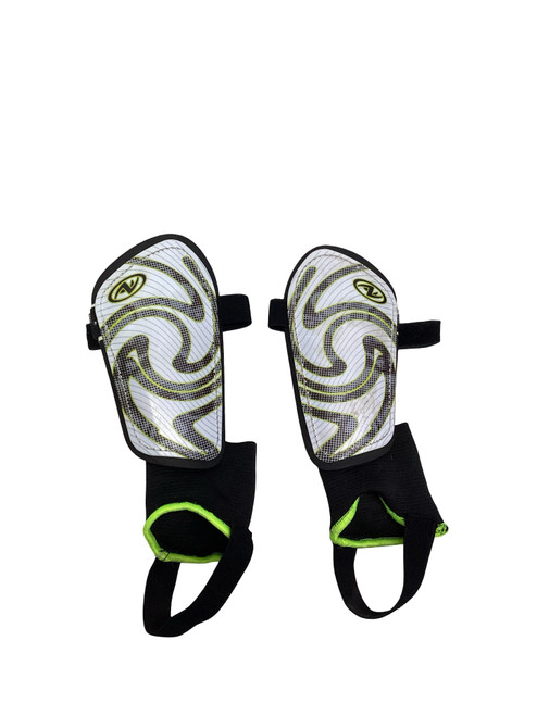 Vist Large View of Product Image Which is Used Soccer Shin Guards Youth White SM