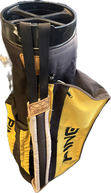 Vist Large View of Product Image Which is Used Ping BK/YEL Mens Golf Stand Bag Black
