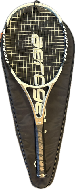 Vist Large View of Product Image Which is Used Dunlop AEROGEL SMOKE Adult Tennis Racquet White 4 3/8"