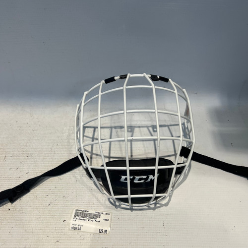 Vist Large View of Product Image Which is Used CCM Hockey Wire Mask White LG