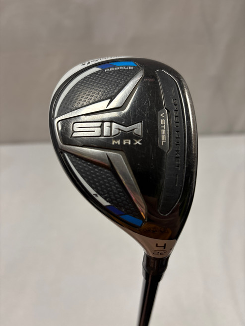 Vist Large View of Product Image Which is Used Taylormade SIM MAX Mens Hybrid Club RH 4 Hybrid