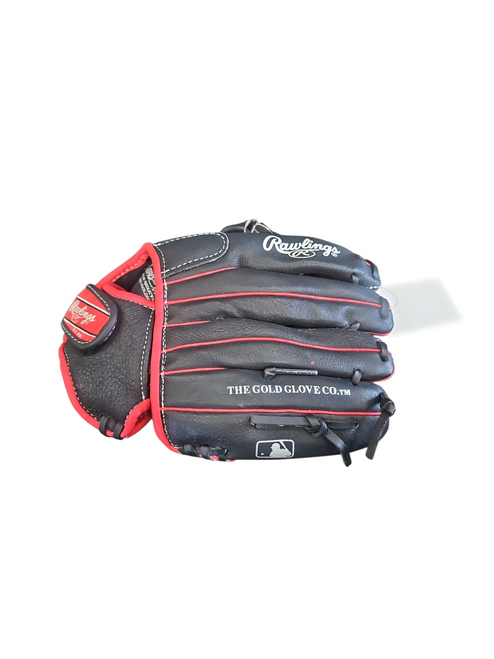 Vist Large View of Product Image Which is Used Rawlings SURE CATCH LINDOR MODEL BB/SB Glove LH Throw Black 11"
