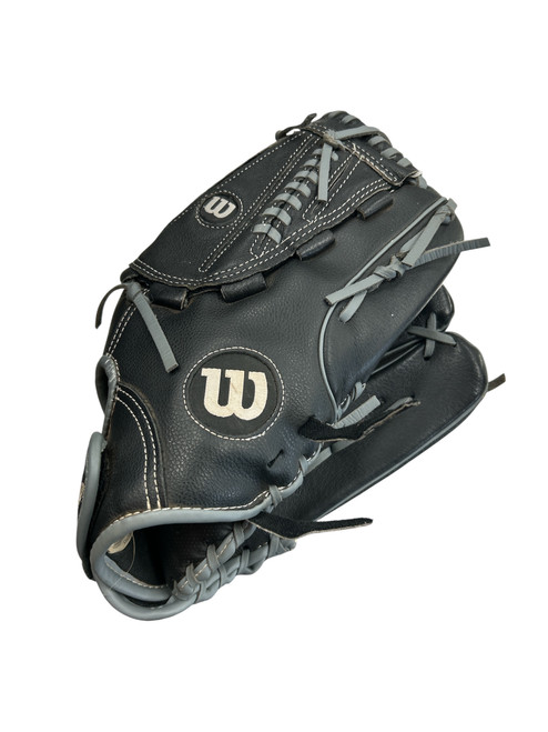 Vist Large View of Product Image Which is Used Wilson A03RS17 13 RHT GLOVE BB/SB Glove RH Throw Black And Grey 13"