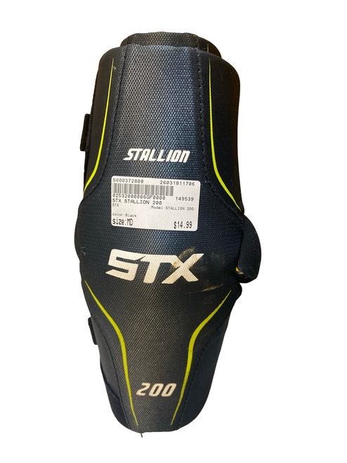 Vist Large View of Product Image Which is Used STX STALLION 200 Lacrosse Arm Pads/Guards Black MD