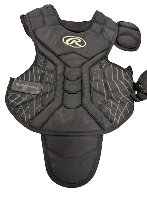 Vist Large View of Product Image Which is Used Rawlings CPPLY-B Youth Baseball Catchers Chest Protector Black