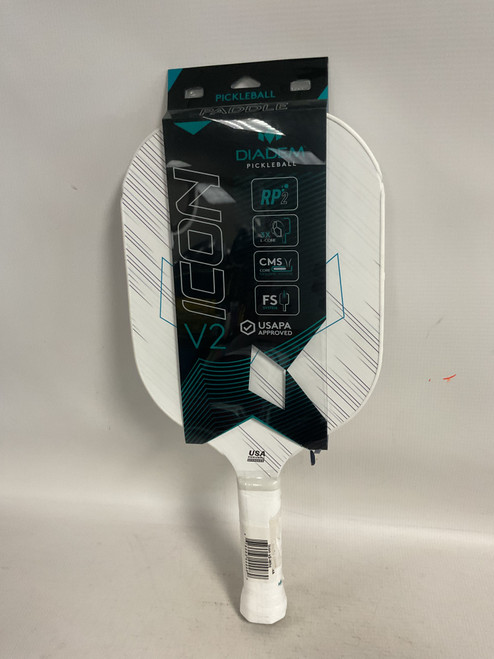 Vist Large View of Product Image Which is Used Diadem ICON V2 Pickleball Racquet White