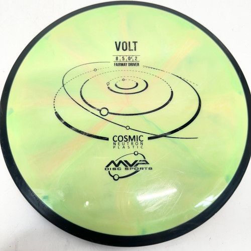 Vist Large View of Product Image Which is Used MVP COSMIC NEUTRON VOLT Disc Golf Driver Neon Green 173g