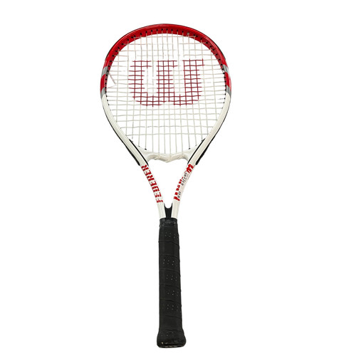 Vist Large View of Product Image Which is Used Wilson FEDERER Adult Tennis Racquet White 4 3/8"