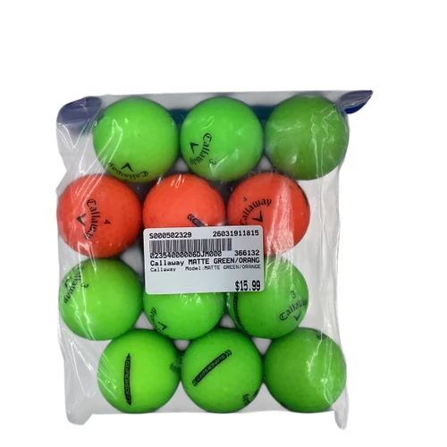 Vist Large View of Product Image Which is Used Callaway MATTE GREEN/ORANGE 12 Pack - Golf Balls