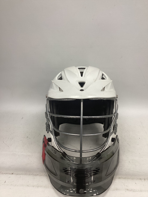 Vist Large View of Product Image Which is Used Cascade R GOALIE HELMET Lacrosse Helmet White One Size