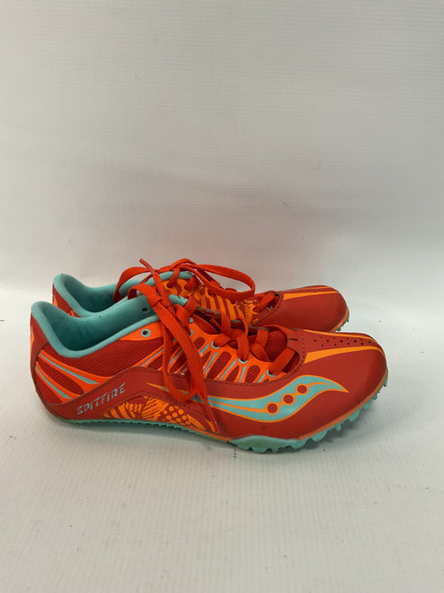 Vist Large View of Product Image Which is Used Saucony Track & Field Cleats Adult Orange Senior 7.5