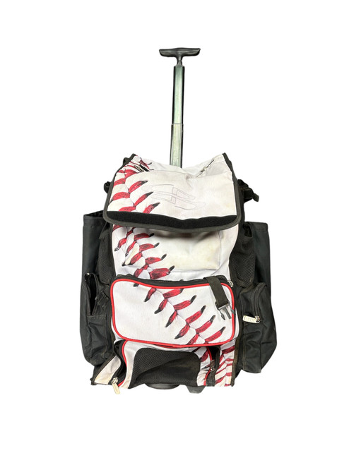Vist Large View of Product Image Which is Used BoomBah BASEBALL BAT BAG WHEELED BB/SB Player Wheeled Bag White